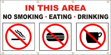 No Smoking, Eating or Drinking Banner