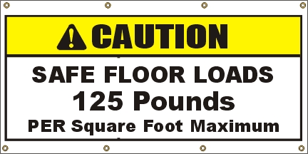 Caution- Safe Floor Loads Banner