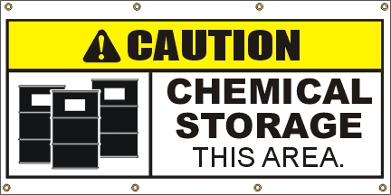 Caution- Chemical Storage Banner