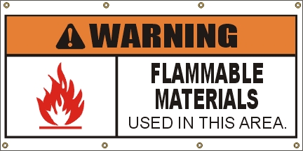 Warning- Flammable Materials Banner