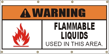 Warning- Flammable Liquids Banner