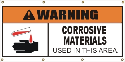Warning- Corrosive Materials Banner